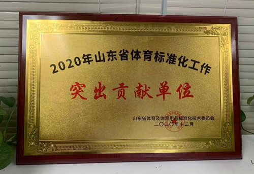 zoty中欧体育官方网站體育獲得山東省體育及體育用品標準化技術委員會“突出貢獻單位”證書